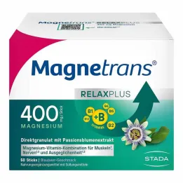 Magnetrans Relax + 400 mg granulované tyčinky s príchuťou čučoriedky, 50 kusov