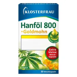 Klosterfrau konopný olej 800 mg + zlatý mak mäkké kapsuly, 30 ks