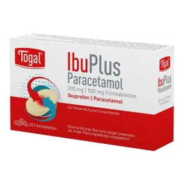 Togal Ibuplus Paracetamol 200 mg/500 mg filmom obalené tablety, 20 tabliet