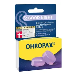 Silikónové štuple do uší Ohropax Good Night, 8 kusov