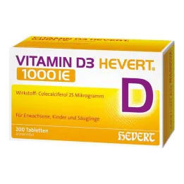Vitamín D3 Hevert 1000 IU tablety, 200 ks