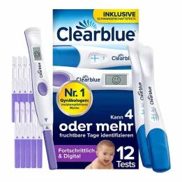 Clearblue kombinované balenie ovulácie a tehotenského testu, 12 ks