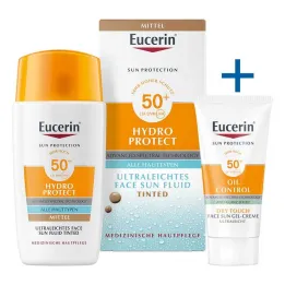 Eucerin Hydratačný krém na opaľovanie Hydro Protect Face medium SPF50+, 50 ml