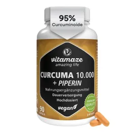 Curcuma 10 000 + piperín vysokodávkové vegánske kapsuly, 90 ks