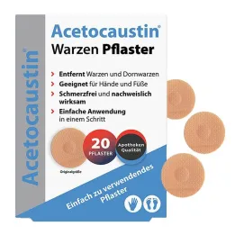 Acetokaustínové náplasti na bradavice, 20 kusov