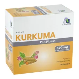 Kurkuma 500 mg + piperínové kapsuly, 180 ks