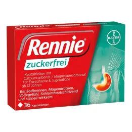 Rennie žuvacie tablety bez cukru, 36 ks