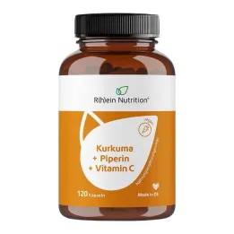 Kurkuma 95% Kurkumín + Piperín + Vitamín C vegánske kapsuly, 120 ks