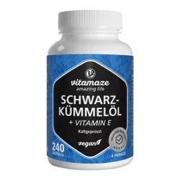 Kapsuly z čierneho rascového oleja + vitamín E, 240 kusov