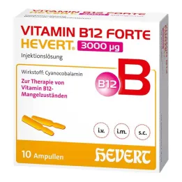 Vitamín B12 Forte Hevert 3000 µg injekčný roztok ampulka, 10x2 ml