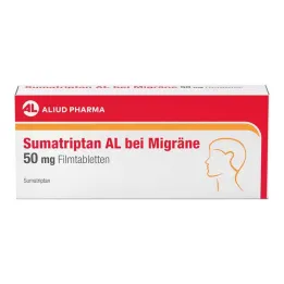 Sumatriptan AL na migrény 50 mg filmom obalené tablety, 2 ks