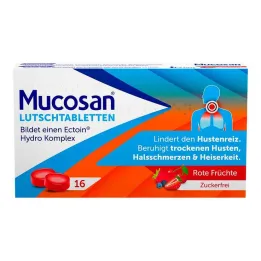 Mucosan pastilky červené ovocie, 16 ks