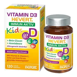 Vitamín D3 Hevert Immun Aktiv Kids pastilky, 120 ks