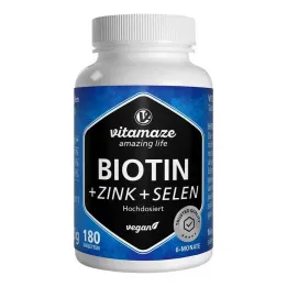 Biotín 10 mg vysoká dávka + tablety zinku + selénu, 180 ks