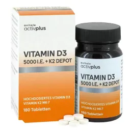 Activplus Vitamín D3 5000 IU + K2 Depot tablety, 180 ks