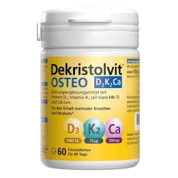 Dekristolvit Osteo D3K2Ca žuvacie tablety, 60 ks