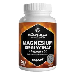 Magnézium bisglycinát + vitamín B6 kapsuly, 240 kusov